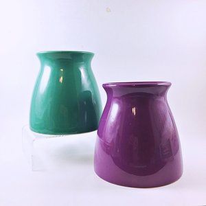 2 Edible Arrangements Vases Teal Purple Heavy Bott